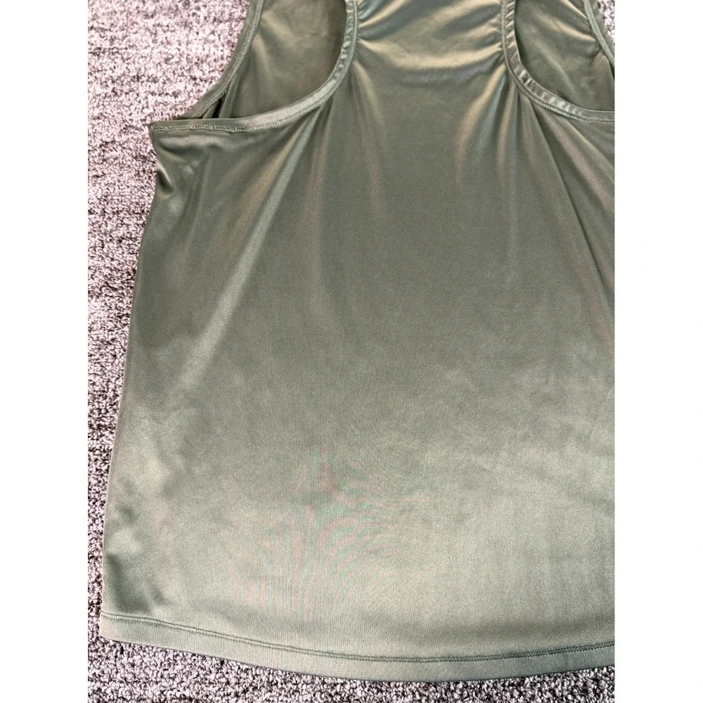 Nike Running Dri-Fit Tank Top Womens Medium Olive Green Swoosh Logo Racerback